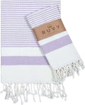 Ruvy Home Basics Turkish Hand Towels for Bathroom Set of 2 | 18"x40", Cotton | Decorative Towel for Bathroom, Kitchen, Dishcloth, Tea, Yoga, Face, Gym - Lavender