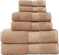 NY Loft 100% Cotton Towel Set 6 Piece Towel Set | Super Soft & Absorbent Quick-Dry 2 Bath Towels 2 Hand Towels & 2 Washcloths |Textured and Durable Cotton | 6 Piece Set, Light Taupe