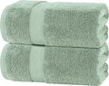 White Classic Luxury Soft Bath Sheet Towels - 650 GSM Cotton Luxury Towels Extra Large 35x70 | Highly Absorbent and Quick Dry | Hotel Quality, Green, 2 Pack