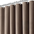 Inhousolu Fabric Shower Curtain Waffle Weave, 230 GSM Heavy Duty, Weighted Hem, 14 Metal Hooks, Water Repellent, Machine Washable, Hotel Spa Luxury Bath Curtain Set, 72 x 72 Inch, Brown