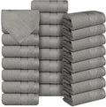 Casa Lino Face Towels & Body Wash Cloths for Showering - 100% Cotton Wash Cloths for Bathroom - Highly Absorbent & Quick Drying Washcloth Set - Cotton Washcloths 24 Pack (12" x 12") - (Silver Grey)