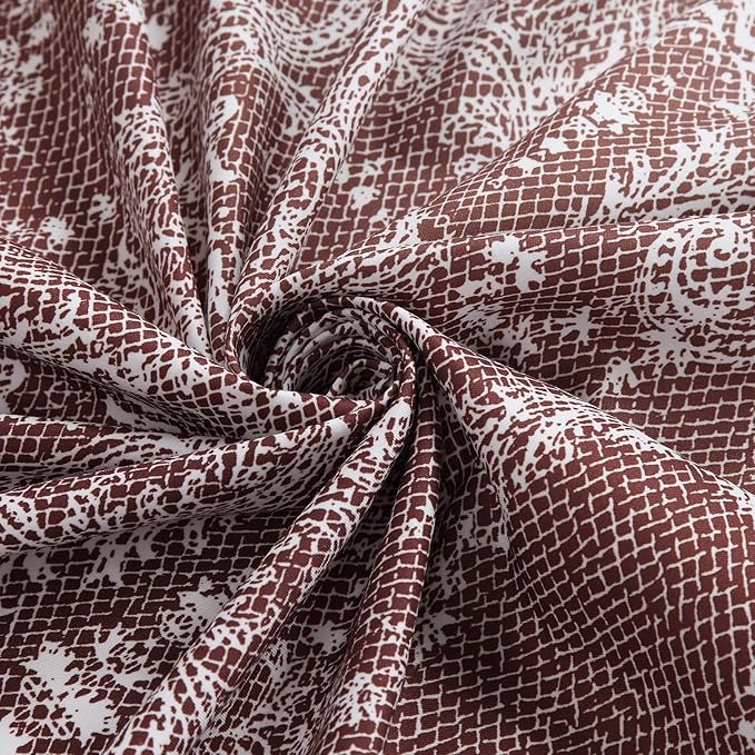 90 Inch Extra Long Shower Curtain - Chantilly Lace Design, Heavyweight Polyester, Burgundy to White Ombre, 72" W x 90" H