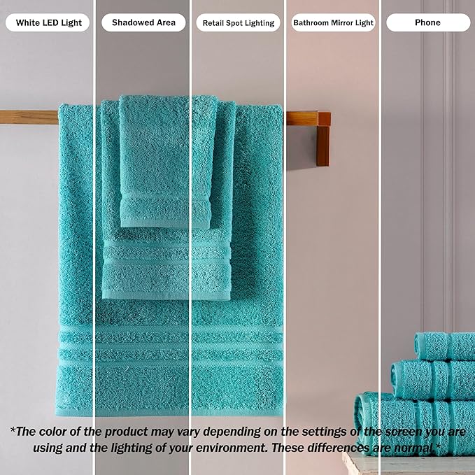 Hawmam Linen Jumbo Large Bath Sheets Towels 2 Pack Soft and Absorbent, Premium Quality 100% Cotton Towels (Teal Turquoise, Bath Sheet)
