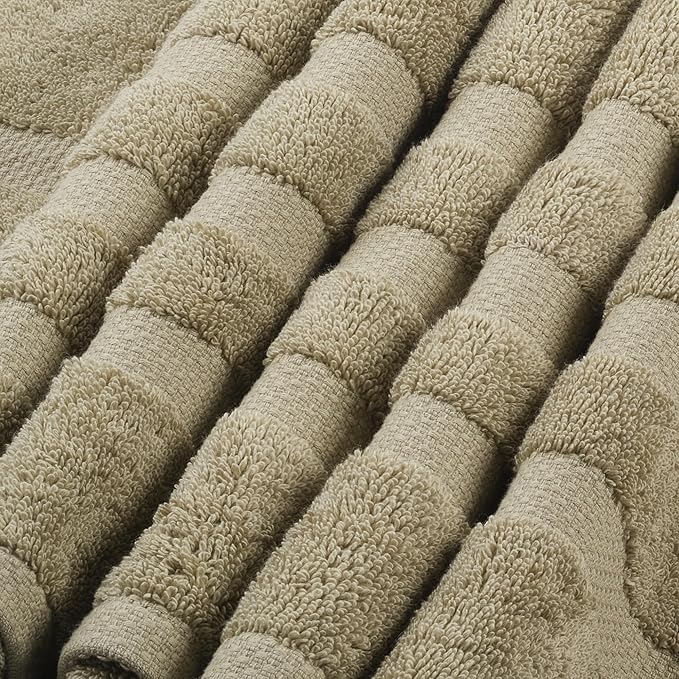 SOFE H&L | Olea Luxury Cotton Turkish Bath Towels Set of 4 Green | Premium, Soft, Durable, Absorbent | Hotel Quality Plush Towels and Thick Towel Sets