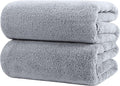 POLYTE Quick Dry Lint Free Microfiber Bath Sheet, 35 x 70 in, Pack of 2 (Gray)