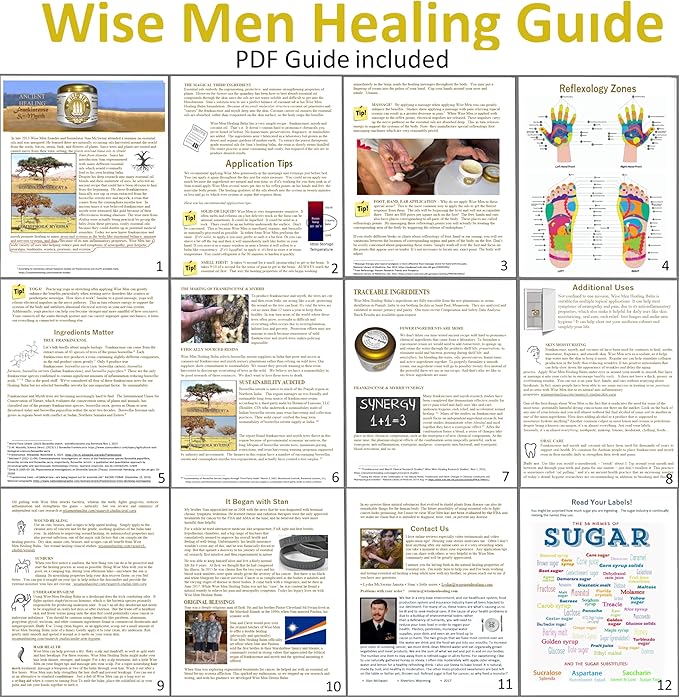 Wise Men Healing Balm with Myrrh and Frankincense Essential Oils with Soothing Relief for Nerve and Joint Massage.