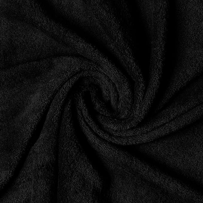 Melissa Linen, Fingertip Towels 4 Pack, 100% Turkish Cotton, Small Hand Towels for Body, Face and Kitchen 12 x 18 in, Soft and Absorbent, Quick Dry, (Jet Black Fingertip Hand Towels)