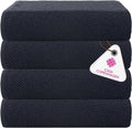 CASA COPENHAGEN Popcorn Textured 4 Pieces Bath Towel Set- Navy Blue, 550 GSM 4 Bath Towel Rough & Tough Use Cotton Towels Gift Set for Bathroom