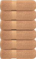 Infinitee Xclusives Beige Hand Towels for Bathroom - Set of 6 (16x28 inches) 600 GSM, 100% Cotton Ultra Soft, Quick Drying, Hotel Quality Hand Towel Set (Cosmic Sand)