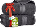Utopia Towels Extra Large Bath Sheets 2 Pack, 35 by 70 Inches,100% Cotton Highly Absorbent & Quick Dry Bath Towel for Adults, Super Soft Towel, Grey