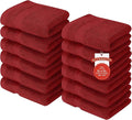 RIVERSIDE 12 Pack Premium 100% Cotton Face Washcloths, 550 GSM, 12 x 12 Inches, Soft, Absorbent Towels for Body & Shower, Bathroom Wash Clothes, Durable Face Towels Set for Spa, Gym, Red
