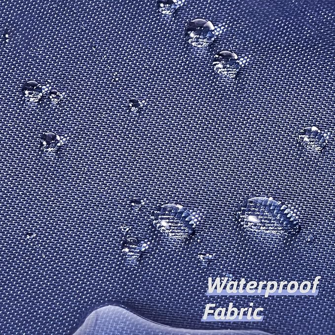 Furlinic Stall Size Shower Curtain No Hooks Needed,Half Size Polyester Fabric Bathroom Curtains with 6 Split Grommets,Hotel Quality,Waterproof & Machine Washable,Navy Blue,48x78 Inch.