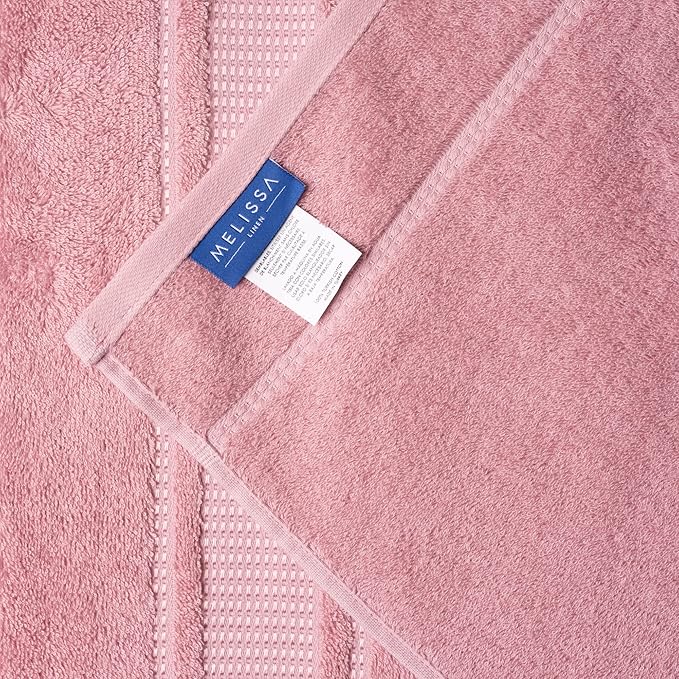 Melissa Linen, Bath Sheet, 100% Turkish Cotton Towel for Bathroom, Absorbent, Quick Dry, Durable and Soft Shower Towel, 35 in x 60 in Large, Spa and Hotel Quality, Dusty Pink