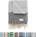 Oversized Turkish Beach Towel, Diamond Dobby Charcoal - 37'' x 67'' - Super Soft & Lightweight | Quick Dry Sand Free Travel Towels for Beach or Bath | Gifts
