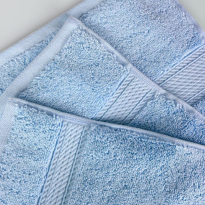 BLUENILEMILLS Premium Towel Collection, Egyptian Cotton Towels for Shower and Bathroom 2-Piece Bath Sheet Set, 34" x 68", Light Blue by Blue Nile Mills