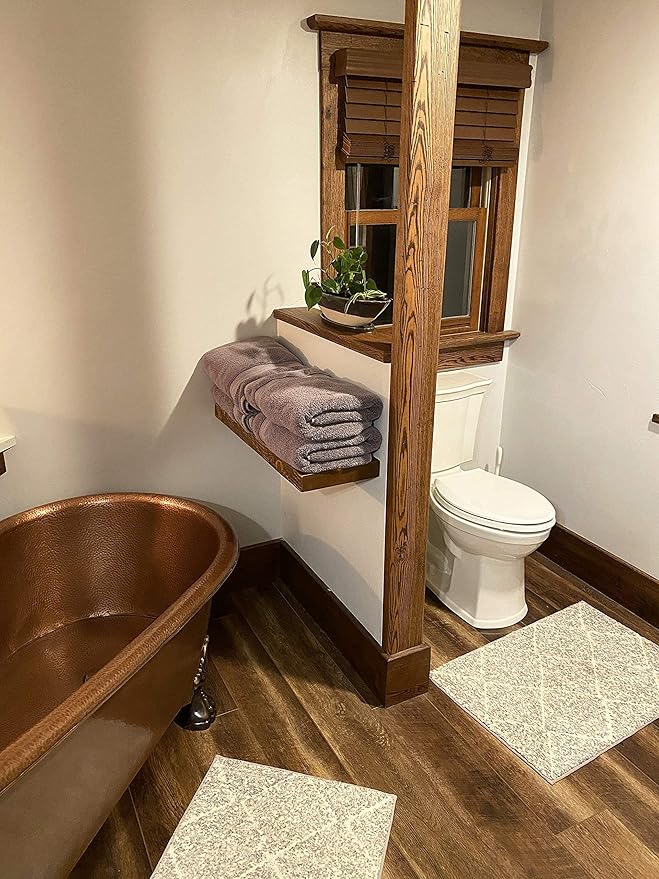 joelsantiques 36 Inch Floating Shelves for Wall - 36x10x2 in - Made of Natural Wood - Easy Install - Heavy Duty Rustic Book Shelves - Perfect for Bathroom | Kitchen, Living Room, Bar - Medium Brown