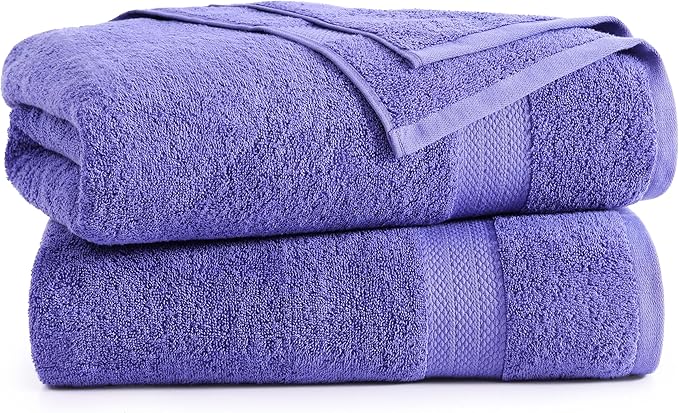 LANE LINEN 100% Pure Cotton Pack of 2 Bath Sheets (35"x66") - Fade Resistant, Machine Washable & Highly Absorbent Extra Large Towel Set - Oversized Luxury Towels for Bathroom, Hotel & Spa - Blue Irish