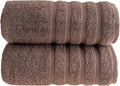 HALLEY Turkish 2 Pack Premium Bath Towels (2 Pieces) 650 GSM Highly Absorbent Super Soft 100% Cotton - 2 Bath Towels (Brown)