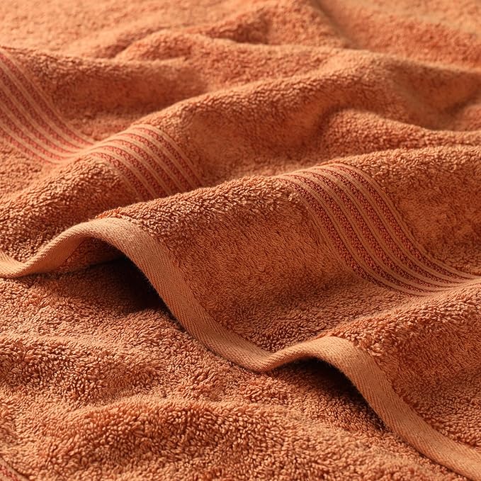 Superior Egyptian Cotton Face Towel/Washcloth Set, Small Towels for Home Bathroom, Master Bath, Decor Essentials, Quick Dry, Absorbent, Spa, Hotel, Resort, Adult, Kids, Set of 10, Caramel Brown