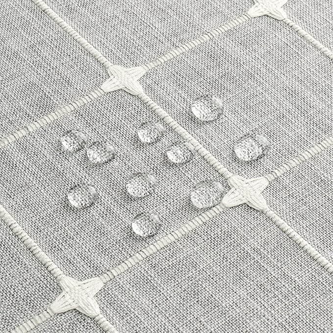 MitoVilla Grey Farmhouse Shower Curtain Set 72 x 78, Boho 78 inch Long Polyester Linen Tassel Fabric Shower Curtain Set for Chic Cottagecore French Rustic Bathroom Decor, Light Grey