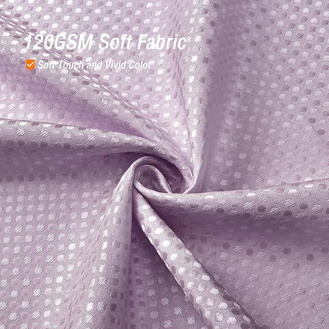Gibelle Long Shower Curtain 72 x 78, Tall Waffle Weave Textured Fabric Shower Curtain for Bathroom, Water Repellent, Machine Washable, Lavender