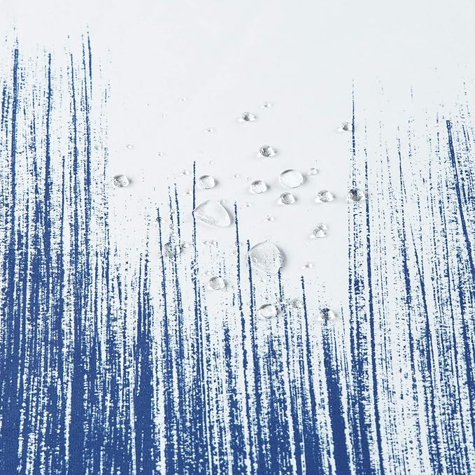 Long Fabric Shower Curtain, Royal Blue Ombre Shower Curtains for Bathroom, Modern Waterproof Bathroom Curtains, 72" W x 78" H