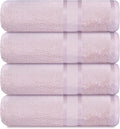 Casa Lino Blush Pink Bath Towels Set of 4 (54" x 27") - Large Bathroom Towel Set - 100% Cotton Towels for Bathroom - Highly Absorbent & Quick Dry Bath Towel Multipack - New Apartment Essentials