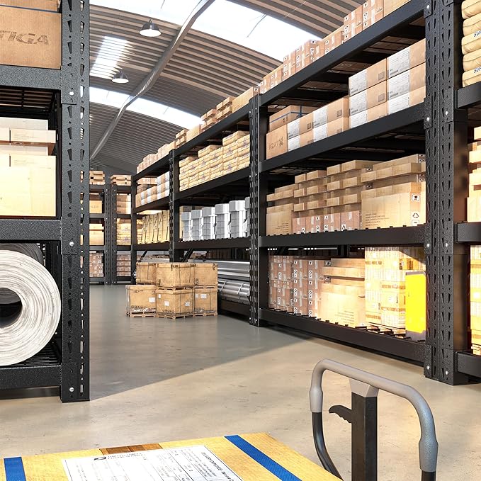 Bepatio 11000LBS Garage Shelving Heavy Duty, 72" H Storage Shelves Adjustable 4-Tier Metal Shelves, Industrial Shelving for Garage,Shop, Warehouse, Basement, Commercial, 72" H× 60" W × 24" D, Black