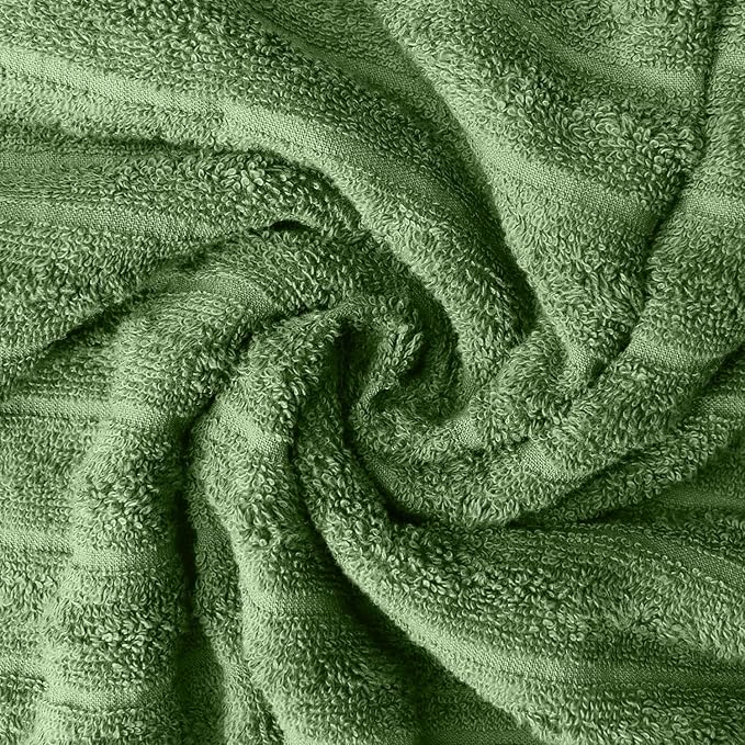 DAN RIVER Pack of 2 Bath Sheet 35x70 Inches, Extra Large Ribbed Quick Dry Bath Towels for Bathroom, Soft Absorbent Towels - Sage Green