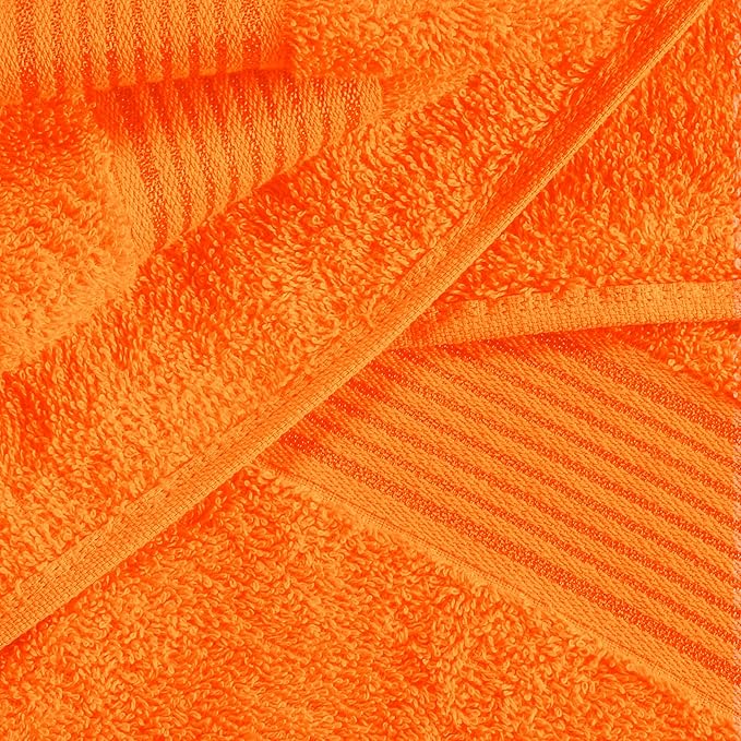 Elvana Home Cotton 2 Pack Oversized Bath Towel Set 28x55 inches, Large Bath Towels, Ultra Absorbant Compact Quickdry & Lightweight Towel, Ideal for Gym Travel Camp Pool - Orange