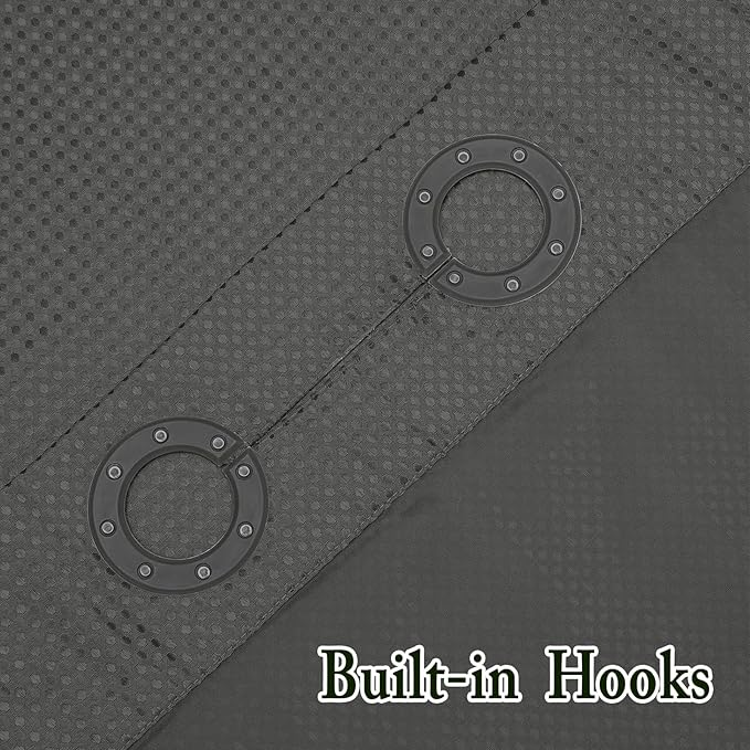 Gibelle Stall Small Shower Curtain 36x74, Waffle Weave Shower Curtain with Snap-in Fabric Liner Set, No Hooks Needed, Hotel Style with Mesh Top Window, Charcoal Grey