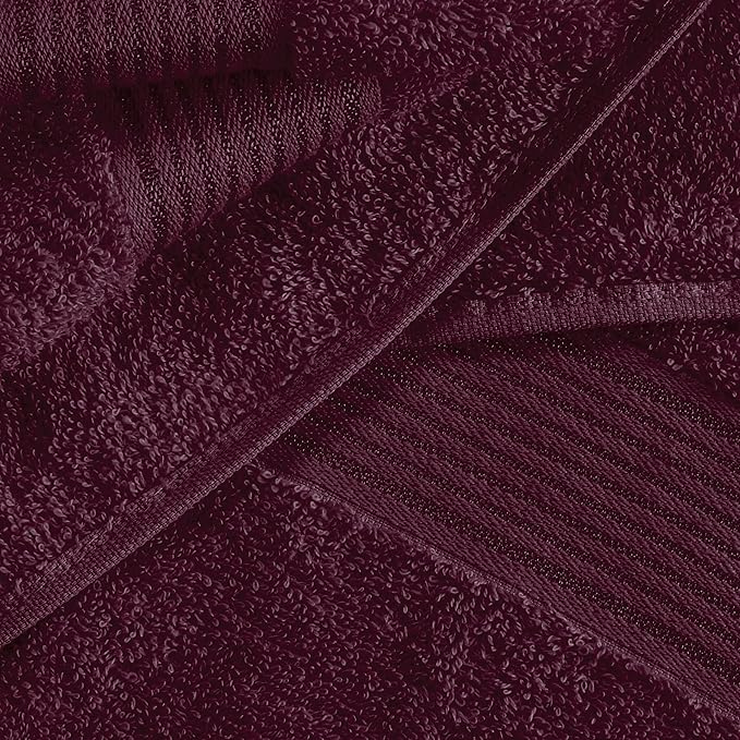 BELZZI Home Ultra Soft 4 Pack Oversized Bath Towel Set 27x54, Cotton Compact Bath Towels, Highly Absorbant Eco-Friendly Quickdry & Lightweight Towel, Ideal for Gym Travel Camp Pool - Burgundy