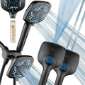 6-way High Pressure 82 Spray Mode Filtered Showerhead Combo - Handheld Shower Head Filters Chlorine to Heal Dry Skin, Revive Hair - Dual Power Wash Cleans Tub, Tile, Pets - Hard Water Softener, ORB