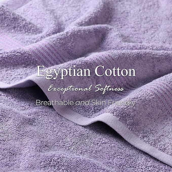 Superior Egyptian Cotton 2-Piece Bath Sheet Towel Set, Oversized Body Towels For Adults And Kids, Large Towel For Bath, Shower, Guest Bathroom, Spa, Gym, Resort, Essentials, Airbnb, Royal Purple