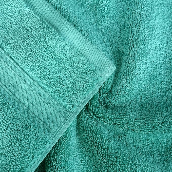 BLUENILEMILLS Madison Egyptian Cotton Towels, Towel Set for Bathroom, Shower, Hotel, Plush, 800 GSM, Highly Absorbent and Ultra-Soft Towels, Bath Essentials, 8 Piece Assorted Towel Set, Turquoise