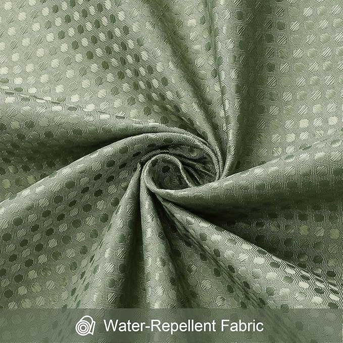 3 in 1 Extra Long Shower Curtain Set-72 W x 84 H, Sage Green Waffle and PEVA Liner Set with 12 Stainless Steel Hooks, Waterproof Fabric for Bathroom