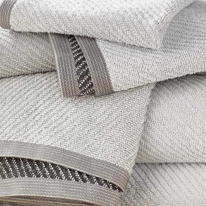 Wellbe 6-Piece Washcloth Set, Quick Dry, Absorbent, Soft, 13” x 13”, White