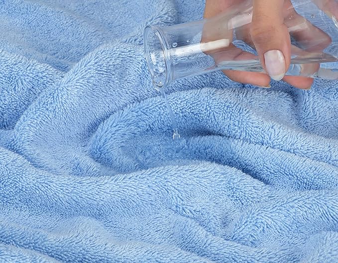 American Soft Linen Luxury 4 Piece Bath Towel Set, 600 GSM 100% Cotton Turkish Bath Towels for Bathroom, 27x54 in Large Bathroom Shower Towels, Sky Blue