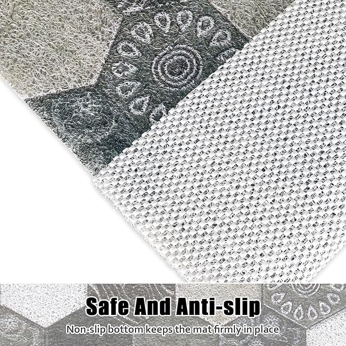 Square Shower Mat Non Slip: 24x24 Inch Shower Floor Mat with Drain Hole in Middle, Super Soft and Comfortable PVC Loofah Massage Bath Mat for Shower, Anti Slip Shower Stall Mat, Quick Drying