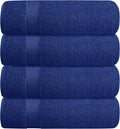 BELZZI Home Ultra Soft 4 Pack Oversized Bath Towel Set 27x54, Cotton Compact Bath Towels, Highly Absorbant Eco-Friendly Quickdry & Lightweight Towel, Ideal for Gym Travel Camp Pool - Navy Blue