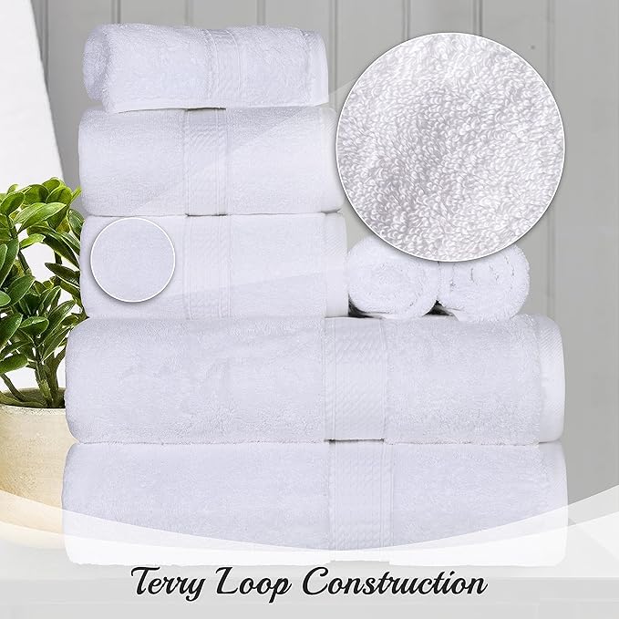 Buckingham Egyptian Cotton Solid 2-Piece Towel Set, Bath Towels, White