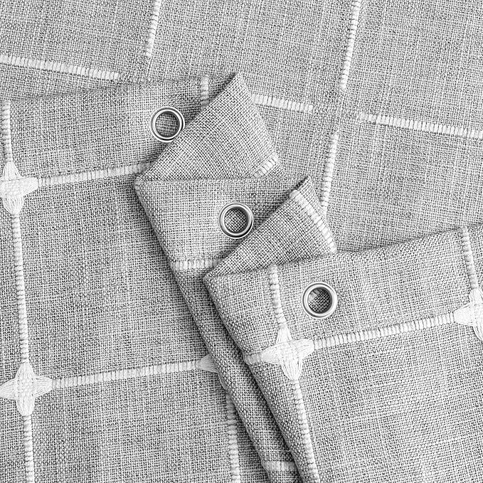 MitoVilla Boho Extra Long Shower Curtain 72 x 84, Modern Farmhouse 84 inch XL Polyester Linen Texture Tassel Fabric Shower Curtain Set with Hooks for Cottagecore Country Bathroom Decor, Tan Brown