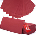 Prestee Red Napkins for Table - Disposable - Soft and Absorbent Paper Hand Towels for Dinner Parties and All Types Events - Pre folded Linen Feel Napkins - Paper Towels 7.8 x 4in and 50 Count