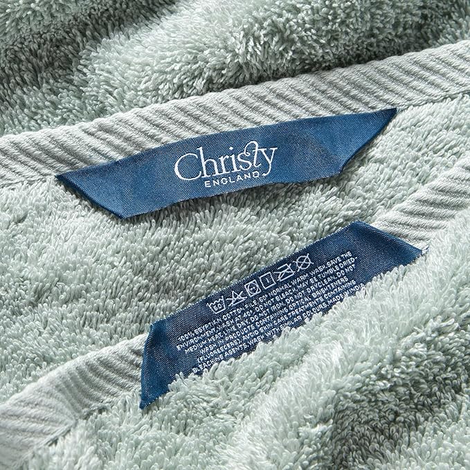 Christy Renaissance 6 Piece Blue Towel Set | 100% Egyptian Cotton | Luxury Bathroom Towels | Soft and Super Absorbent | 675 GSM | 2 Bath 2 Hand 2 Face | Eggshell