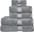 Christy Renaissance 6 Piece Towel Set | Ash Grey | 100% Egyptian Cotton | Luxuriously Soft and Super Absorbent | 675 GSM | 2 Bath Towels 2 Hand Towels 2 Face Cloths