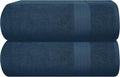GLAMBURG Premium Cotton Oversized 2 Pack Bath Sheet 35x70-100% Pure Cotton - Ideal for Everyday use - Ultra Soft & Highly Absorbent - Machine Washable - Mineral Blue