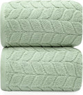 Ultra Soft & Stylish 700 GSM Luxury Bath Sheets | Pack of 2 | Extra Large 35x70 Inches | 100% Zero-Twist, Long-Staple Cotton | Remarkably Absorbent (Eucalyptus Green)