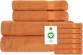 Delara Organic Cotton Luxuriously Plush Bath Towel 10 Piece Set|GOTS & Oeko-TEX Certified|Premium Hotel Quality Towels|Feather Touch Technology|650 GSM Long Staple|Soft, Quick Dry & Ultra-Absorbent