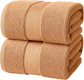 Infinitee Xclusives– Luxury Bath Sheets Towels – 2 Pack 600 GSM (35X70 Inches)– 100% Ring Spun Cotton Large Bath Towels for Bathroom (Cosmic Sand, Bath Sheet Pack of 2)