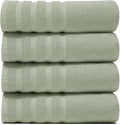 Hearth & Harbor Bath Towels for Bathroom - 100% Ring Spun Cotton Luxury Bathroom Towels - Soft & Highly Absorbent 4 Bath Towels, Sage Green